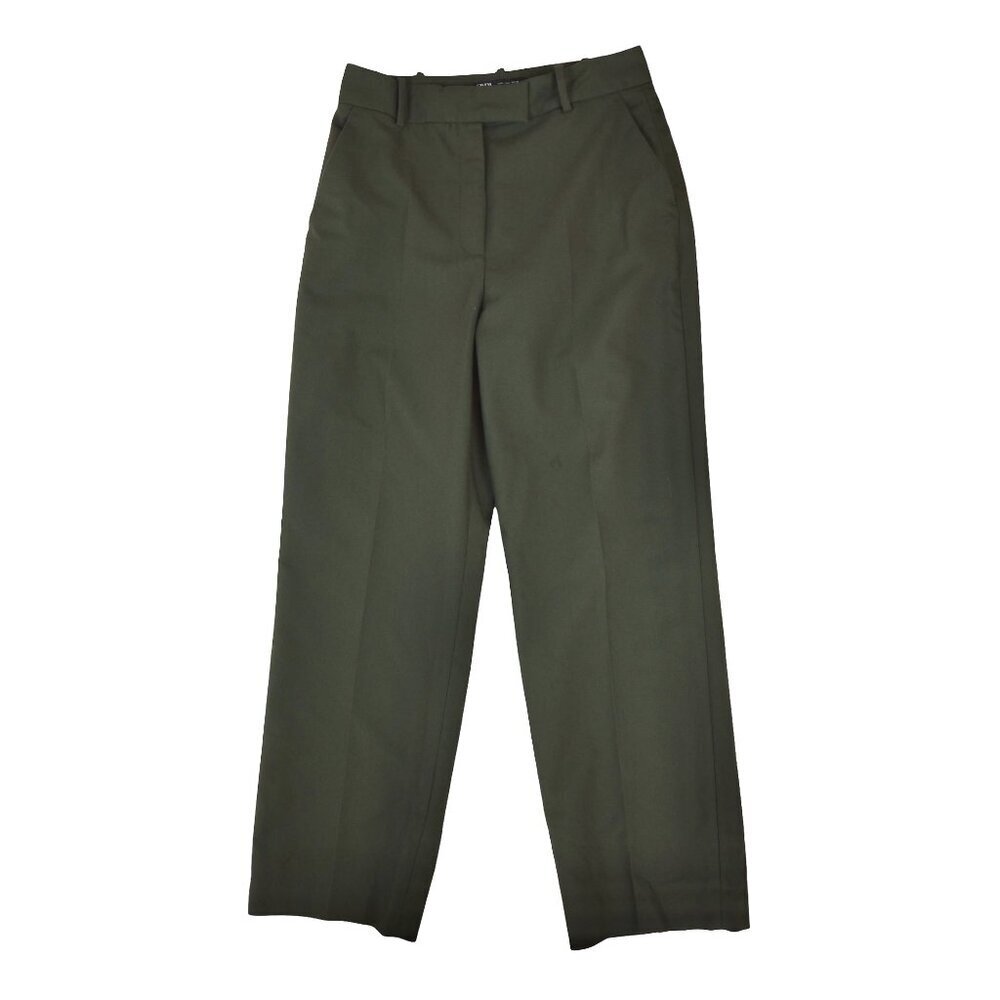 ZARA Green Straight Leg Trousers Size 30 Waist (L) Tailored Workwear - Picture 2 of 9